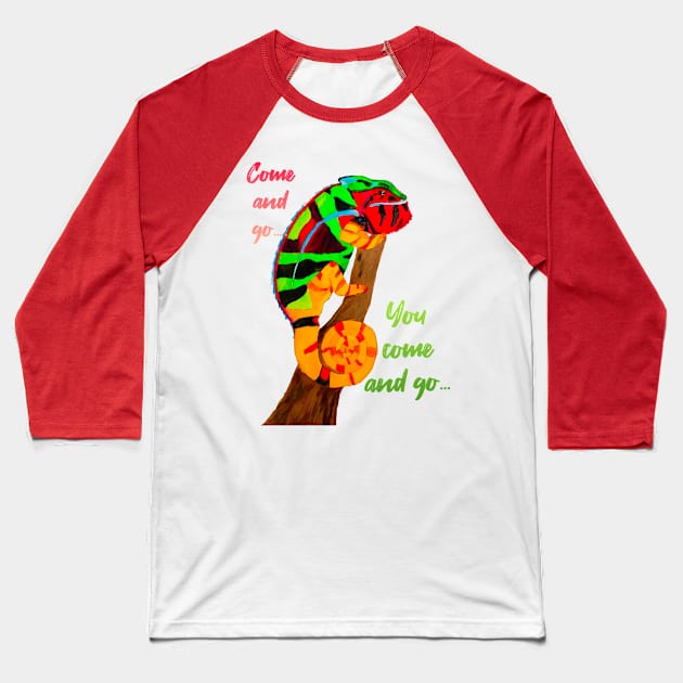 Karma Chameleon Baseball T-Shirt by LuvbuzzArt